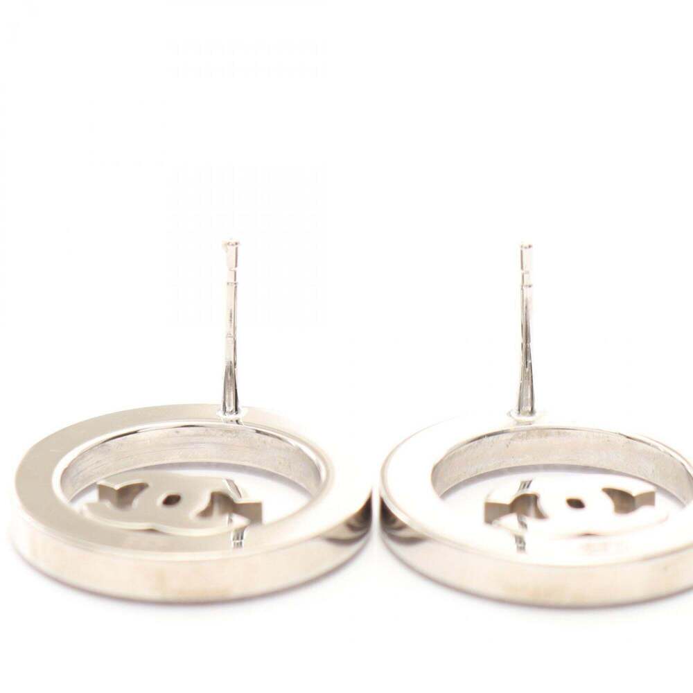 CHANEL White Logo Earrings - Picture 6 of 6